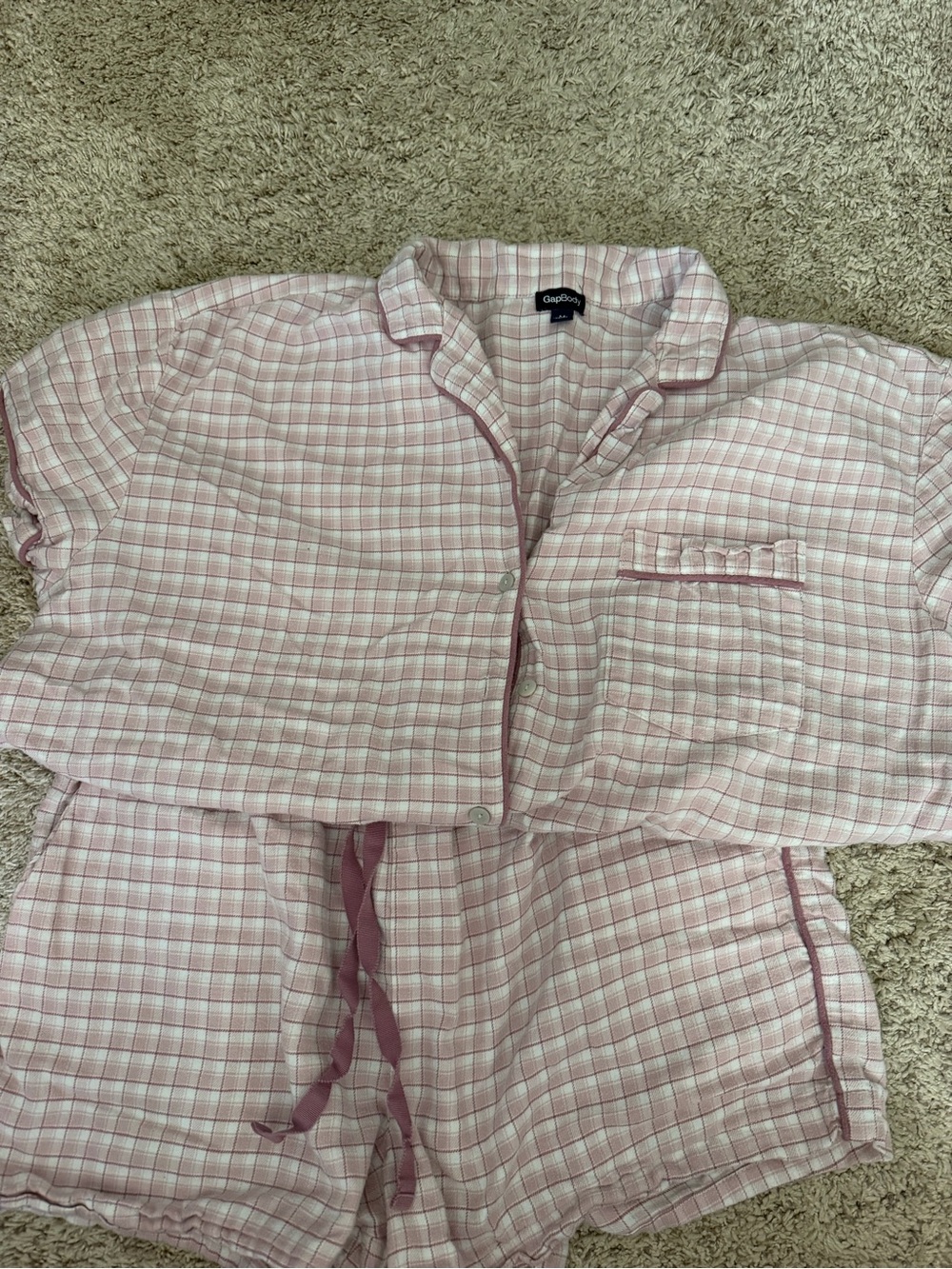 GapBody Pink Plaid Cotton Pajama Set